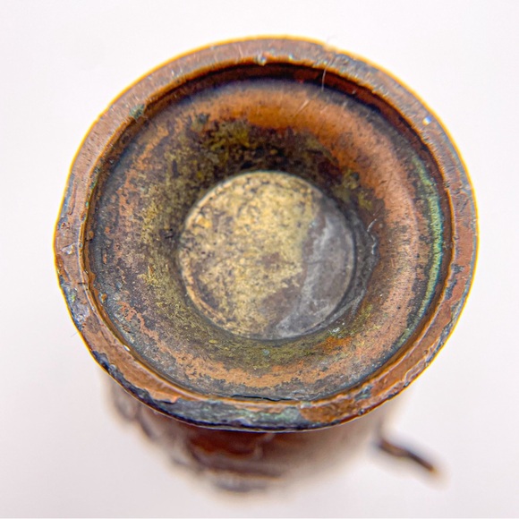 Antique Japanese Bronze Meiji Era Floral Vase/Urn with Dragon Handles Bud Vase - Picture 13 of 13